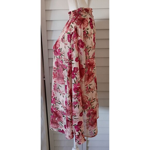 Torrid Smocked Mock Neck Long Sleeve Chiffon Floral Blouse 2X - Picture 6 of 8